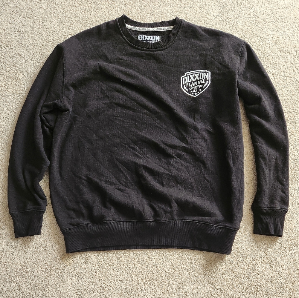 DIXXON Black Crewneck Sweater with Logo - Size Medium